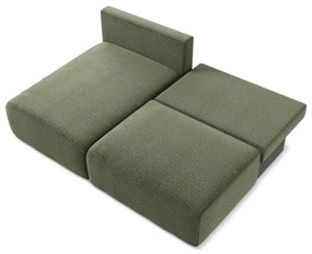 Divano angolare verde allungabile/con contenitore (con penisola a sinistra) Kalena – Makamii