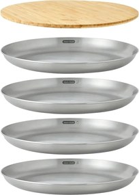 Set di piatti argentati in acciaio inox 4 pz ø 25,5 cm – Black + Blum