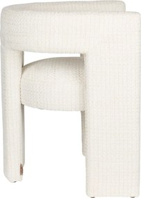 Sedia da pranzo color crema in imbottito con braccioli Medina – Dutchbone