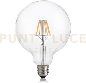 Lampadina attacco e27 in vetro globo trasparente 8 w 950 lm 2700 k ...