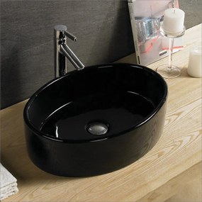 Lavabo D'Appoggio 51x36,5 Cm Rubicer "Break The Rules" Nero Lucido