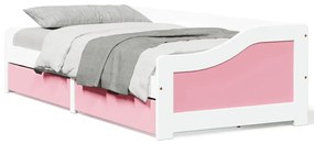 Dormeuse 2 Cassetti Senza Materasso Bianco&rosa 90x200 Cm Irun /