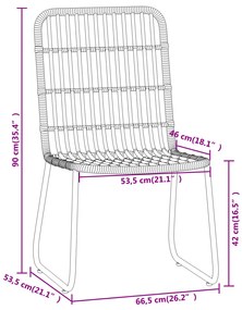 Set da Pranzo da Giardino 5 pz Nero