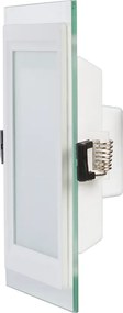 Pannello LED Quadrato da incasso 18W Foro 155x155mm IP44 in Vetro Colore Bianco Naturale 4.200K
