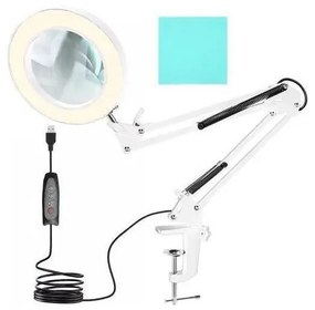 Lampada da tavolo LED dimmerabile con una lente d'ingrandimento LED/6W/5V bianco