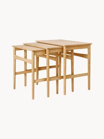 Set di 3 tavolini in legno di quercia CH004