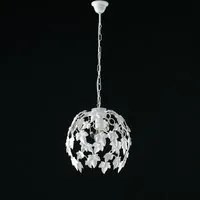 Lampadario in ferro shabby Bianco strass una luce 30x h37 cm edera