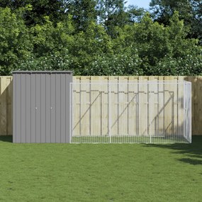 Casetta cani corsa grigio chiaro 165x455x181 cm acciaio zincato