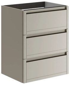 Mobile da bagno sospeso sotto lavabo L 59.5 x H 78 x P 45.5 cm beige opaco, 3 cassetti TRATTO