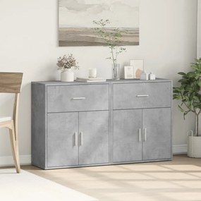 Credenze 2 pz grigio cemento 60x31x70 cm in legno multistrato