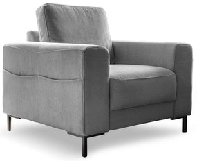 Poltrona in velluto a coste grigio Lofty Lilly - Miuform