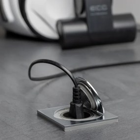 Brilagi - Presa a pavimento da incasso per esterno IP55 cromo opaco quadrato