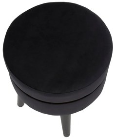 Sgabello imbottito nero Paris, ⌀ 35 cm - Mauro Ferretti