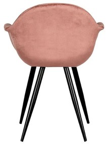 Sedie da pranzo in velluto rosa chiaro in un set di 2 pezzi Forli - LABEL51