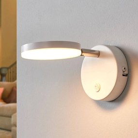 Applique da parete a LED Milow Lindby, Bianco / Opale, Soggiorno / Sala da pranzo, Plastica, Moderno, Applique a LED