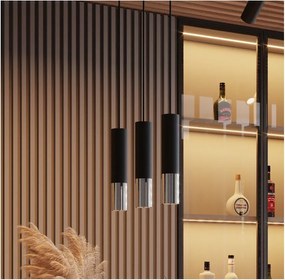 Plafoniera nera/argentata in metallo ø 6 cm Longbot – Sollux