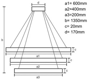 Lampadario a sospensione con filo LED dimmerabile LED/90W/230V 3000-6500K + +TC