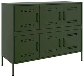 Credenza verde oliva 100,5x39x79cm in acciaio laminato a freddo