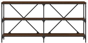 Tavolo consolle rovere marrone 160x30x75 cm multistrato e ferro