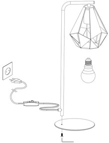 Eglo 43058 - Lampada da tavolo CARLTON 1xE27/60W/230V