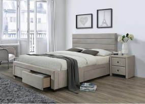Letto Kayleon imbottito in beige - 160x200 cm