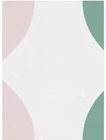 Rebel Walls Carta da parati panoramica Wobbly - Green/ Pink