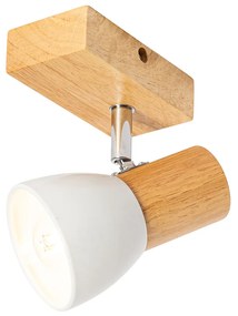 Lampada da parete rurale in legno con bianco regolabile - Thorin