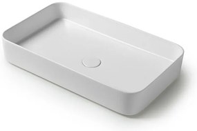 Lavabo da appoggio rettangolare 65 in ceramica bianco lucido Epsilon