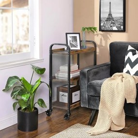 Tavolino da servizio MARGE marrone/nero