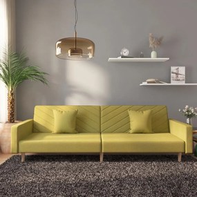 Divano Letto A 2 Posti Con 2 Cuscini Verde İn Tessuto /