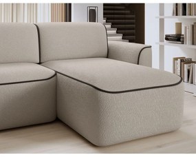 Divano angolare beige (con penisola a destra/con chaise lounge) e rivestimento in bouclé Ume – ELTAP