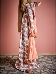 Coperta marrone e beige in cotone 130x150 cm Chola – Bloomingville