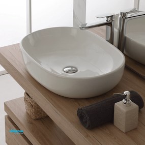 Lavabo D'Appoggio 60x40 Cm Bianco Lucido