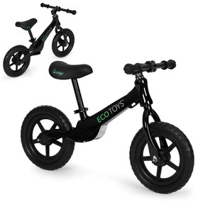 Bicicletta senza pedali nera per bambini con gomme tubeless