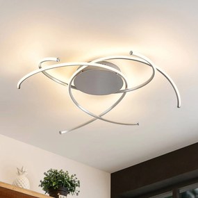 Lindby Yareli plafoniera LED, grigio argento