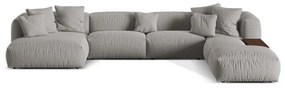 Divano angolare componibile grigio chiaro (angolo destro/U) Martina - Micadoni Home