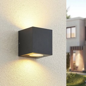 Arcchio Applique da esterno Tassnim, antracite, a 2 luci, IP65