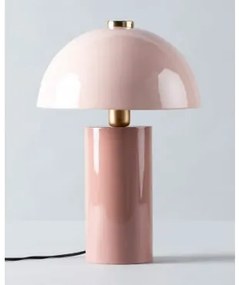 Lampada da Tavolo in Ferro (Ø31 cm) Seta Rosa Nude - The Masie