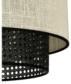 Duolla - Lampadario a plafone RATTAN YUTE 1xE27/15W/230V diametro 45 cm color crema/nero