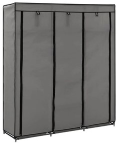 Armadio Con Scomparti E Aste Grigio 150x45x175 Cm İn Tessuto /