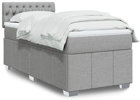 Giroletto A Molle Con Materasso Grigio Chiaro 80x200 Cm Tessuto /