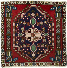 Shiraz Tappeto 70 x 70 Rosso (Iran) Annodato A Mano