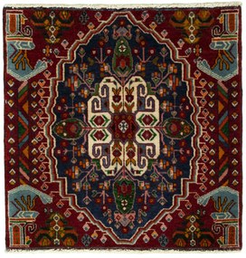 Shiraz Tappeto 60x60 Rosso (Iran) Annodato A Mano