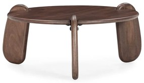 Tavolino da salotto rotondo marrone scuro in mango massiccio ø 80 cm Tamira – MOME