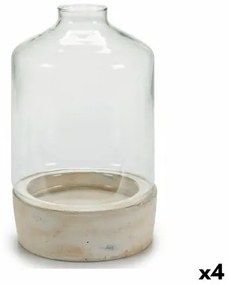 Portacandele Trasparente Pietra Cristallo 18 x 29 x 18 cm (4 Unità)