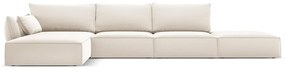 Divano angolare beige (con penisola a sinistra/con chaise lounge) con rivestimento in velluto Vanda – Mazzini Sofas