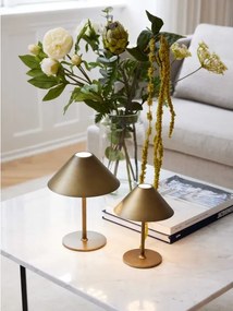 Halo Design 800841 - Lampada da tavolo ricaricabile e dimmerabile HYGGE, LED 3W/4000 mAh IP54, ottone