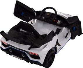 Macchina Elettrica per Bambini 12V con Licenza Lamborghini Aventador SVJ Small Bianca...