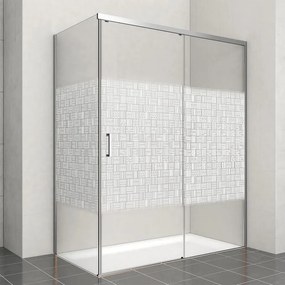Porta doccia scorrevole L 158-159.5 cm x H 200 cm per nicchia in vetro smerigliato SP. 6 mm, profilo lucido cromo, serie Jazz