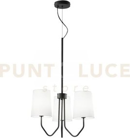 Lampadario a sospensione sally nera 3 luci attacco e14 50x150cm in ...